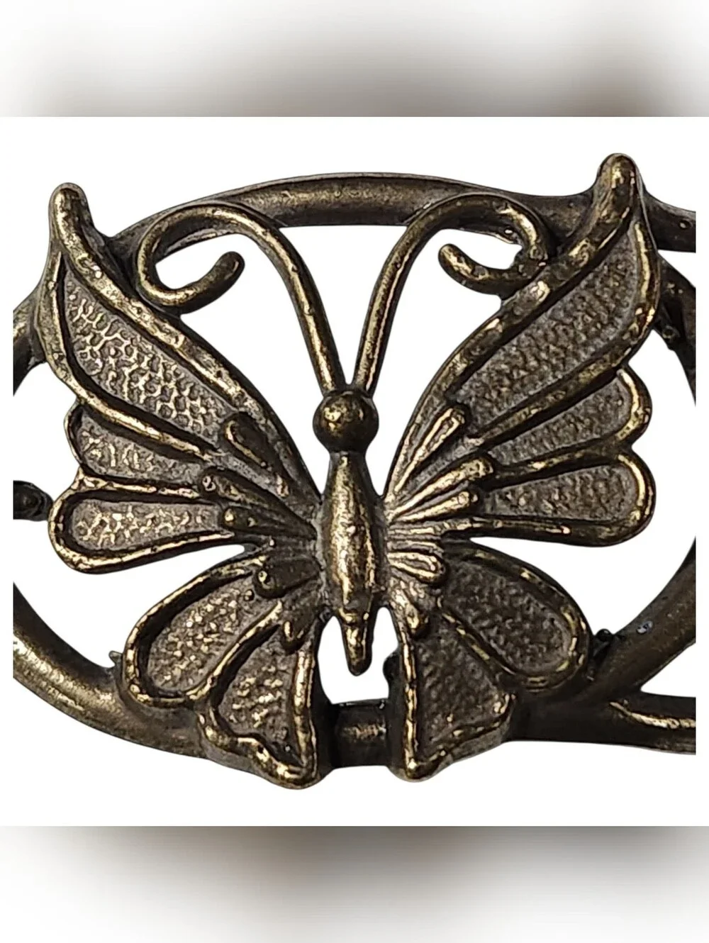 Beautiful Vintage Bronze Butterfly Belt Buckle